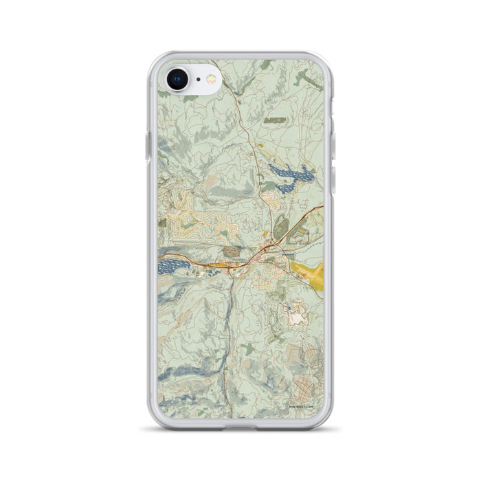 Custom iPhone SE Truckee California Map Phone Case in Woodblock