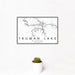 12x18 Truman Lake Missouri Map Print Landscape Orientation in Classic Style With Small Cactus Plant in White Planter