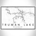 Truman Lake Missouri Map Print Landscape Orientation in Classic Style With Shaded Background