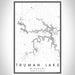 Truman Lake Missouri Map Print Portrait Orientation in Classic Style With Shaded Background
