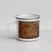 Left View Custom Truman Lake Missouri Map Enamel Mug in Ember