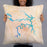 Person holding 22x22 Custom Truman Lake Missouri Map Throw Pillow in Watercolor