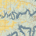 Truman Lake Missouri Map Print in Woodblock Style Zoomed In Close Up Showing Details