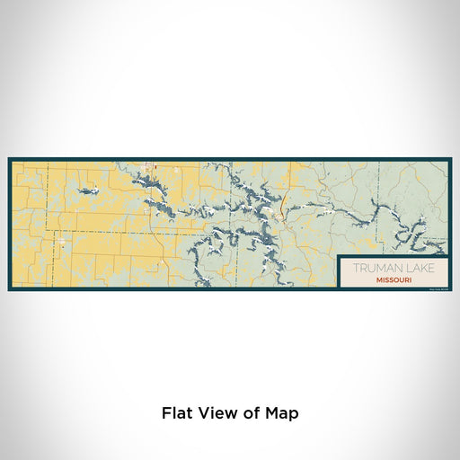 Flat View of Map Custom Truman Lake Missouri Map Enamel Mug in Woodblock