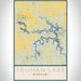 Truman Lake Missouri Map Print Portrait Orientation in Woodblock Style With Shaded Background