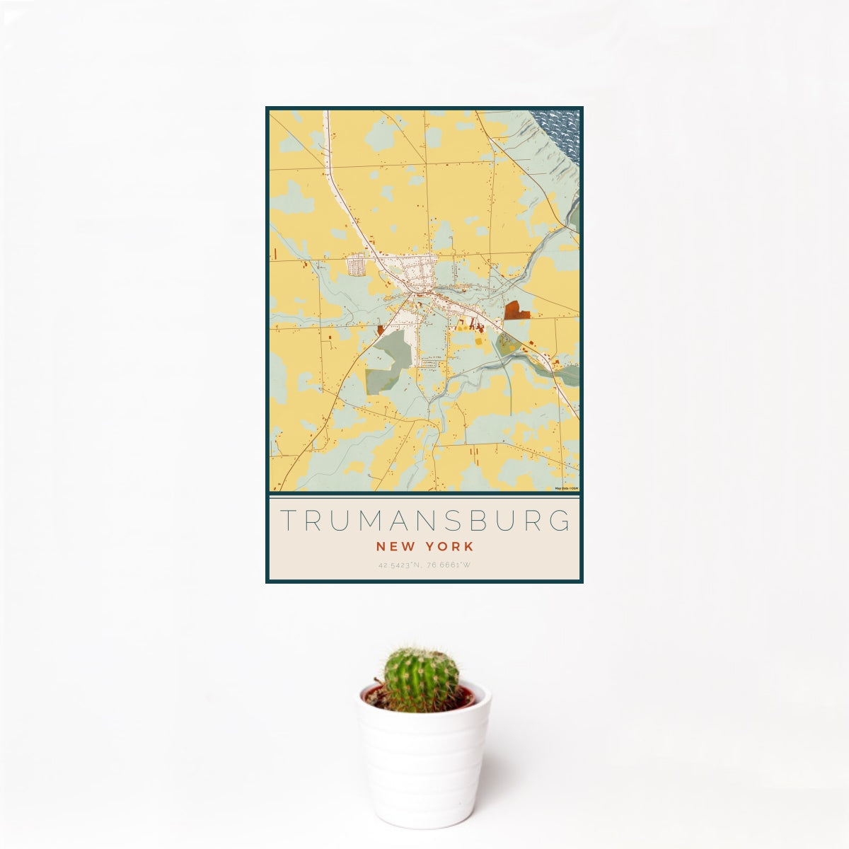 Trumansburg New York Map Print in Woodblock — JACE Maps