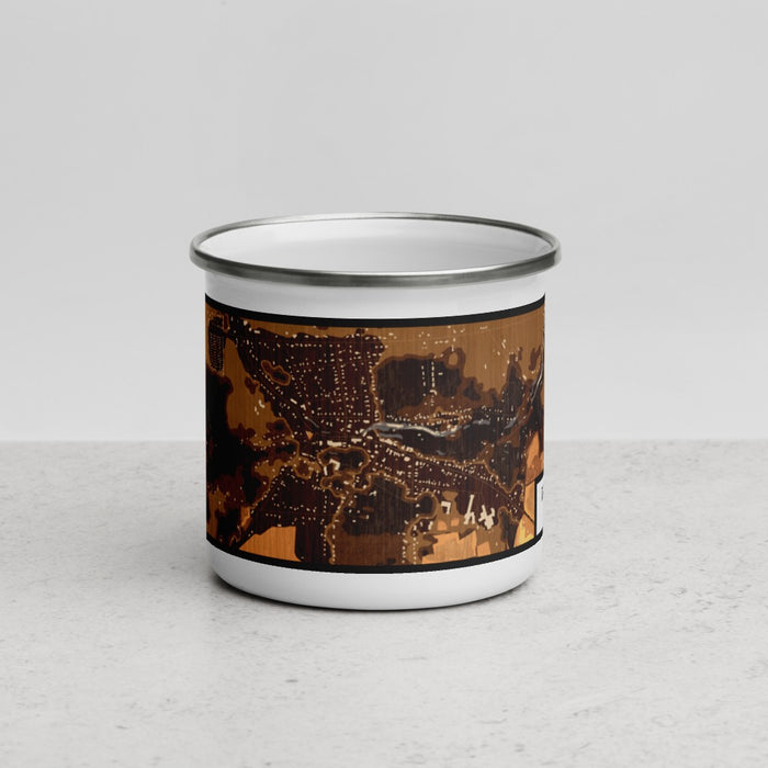 Front View Custom Trumansburg New York Map Enamel Mug in Ember