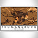 Trumansburg New York Map Print Landscape Orientation in Ember Style With Shaded Background