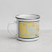 Left View Custom Trumansburg New York Map Enamel Mug in Woodblock