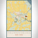 Trumansburg New York Map Print Portrait Orientation in Woodblock Style With Shaded Background