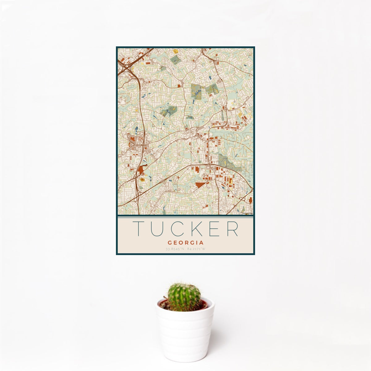 Tucker - Georgia Map Print in Woodblock — JACE Maps