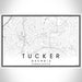 Tucker Georgia Map Print Landscape Orientation in Classic Style With Shaded Background