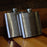 Pair of 6oz Stainless Steel Flask with Custom Engraved Map on Table