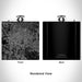 Rendered View of Tucson Arizona Map Engraving on 6oz Stainless Steel Flask in Black