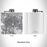 Rendered View of Tucson Arizona Map Engraving on 6oz Stainless Steel Flask in White