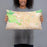 Person holding 20x12 Custom Tucson Arizona Map Throw Pillow in Watercolor