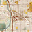 Tucson Arizona Map Print in Woodblock Style Zoomed In Close Up Showing Details
