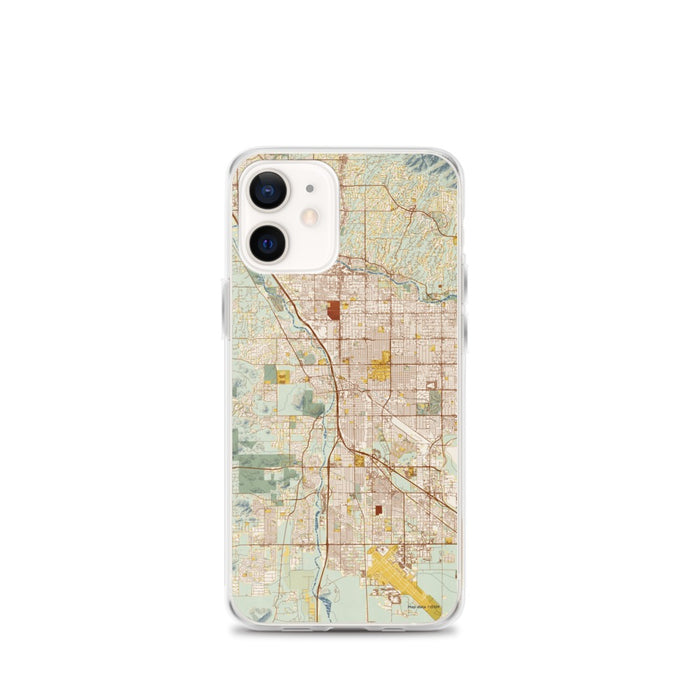 Custom Tucson Arizona Map iPhone 12 mini Phone Case in Woodblock