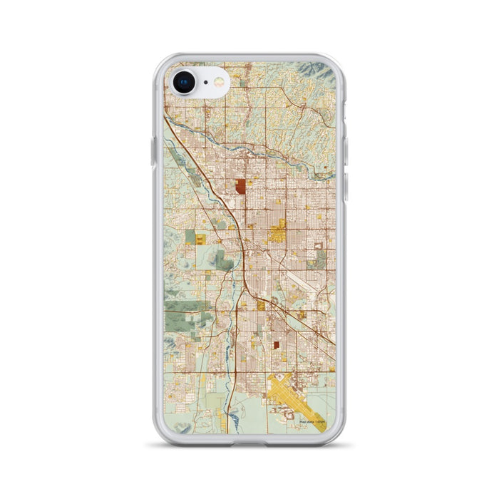 Custom Tucson Arizona Map iPhone SE Phone Case in Woodblock