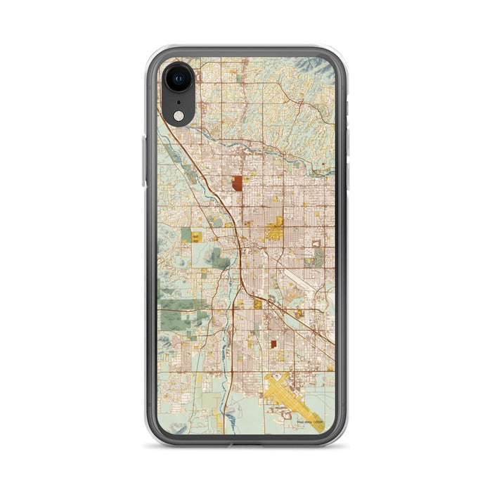 Custom Tucson Arizona Map Phone Case in Woodblock