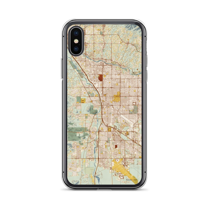 Custom Tucson Arizona Map Phone Case in Woodblock