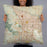 Person holding 22x22 Custom Tucson Arizona Map Throw Pillow in Woodblock