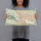 Person holding 20x12 Custom Tucson Arizona Map Throw Pillow in Woodblock