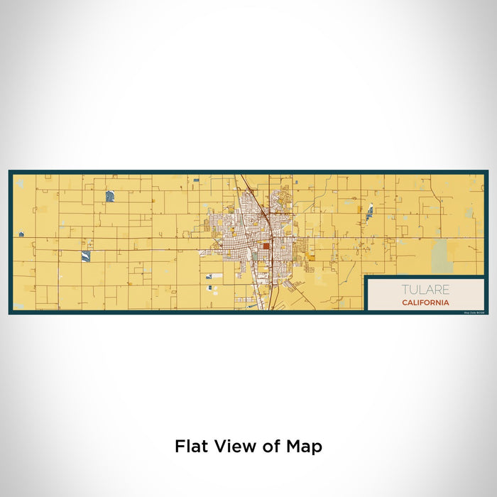 Flat View of Map Custom Tulare California Map Enamel Mug in Woodblock