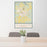 24x36 Tullahoma Tennessee Map Print Portrait Orientation in Woodblock Style Behind 2 Chairs Table and Potted Plant