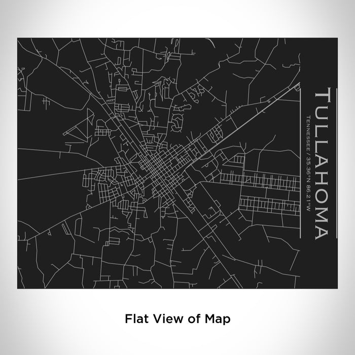 Rendered View of Tullahoma Tennessee Map Engraving on 20oz Stainless Steel Insulated Bottle with Bamboo Top in Black