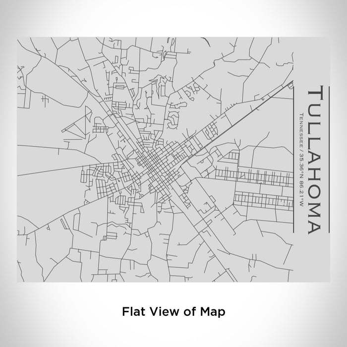 Rendered View of Tullahoma Tennessee Map Engraving on 20oz Stainless Steel Insulated Bottle with Bamboo Top