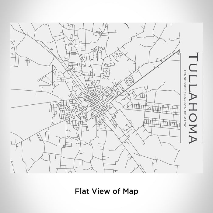 Rendered View of Tullahoma Tennessee Map Engraving on 20oz Stainless Steel Insulated Bottle with Bamboo Top in White