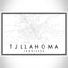 Tullahoma Tennessee Map Print Landscape Orientation in Classic Style With Shaded Background