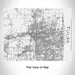 Rendered View of Tulsa Oklahoma Map Engraving on 20oz Stainless Steel Insulated Bottle with Bamboo Top in White