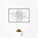 12x18 Tulsa Oklahoma Map Print Landscape Orientation in Classic Style With Small Cactus Plant in White Planter