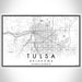 Tulsa Oklahoma Map Print Landscape Orientation in Classic Style With Shaded Background