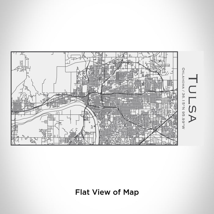 Rendered View of Tulsa Oklahoma Map Engraving on 17oz Stainless Steel Insulated Cola Bottle in White