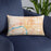 Custom Tulsa Oklahoma Map Throw Pillow in Watercolor on Blue Colored Chair