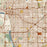 Tulsa Oklahoma Map Print in Woodblock Style Zoomed In Close Up Showing Details