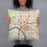 Person holding 18x18 Custom Tulsa Oklahoma Map Throw Pillow in Woodblock