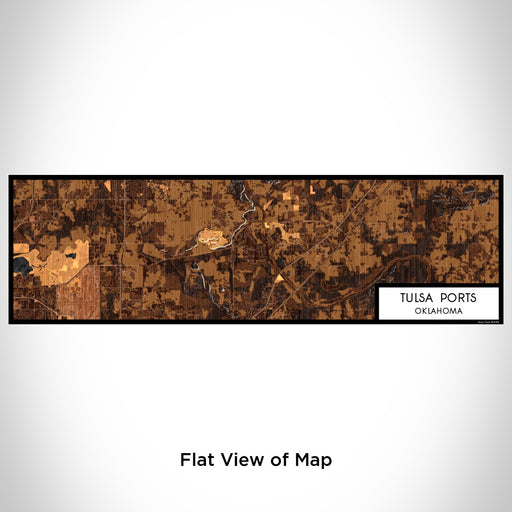 Flat View of Map Custom Tulsa Ports Oklahoma Map Enamel Mug in Ember