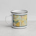 Left View Custom Tulsa Ports Oklahoma Map Enamel Mug in Woodblock