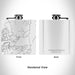 Rendered View of Tumbling Shoals Arkansas Map Engraving on 6oz Stainless Steel Flask in White