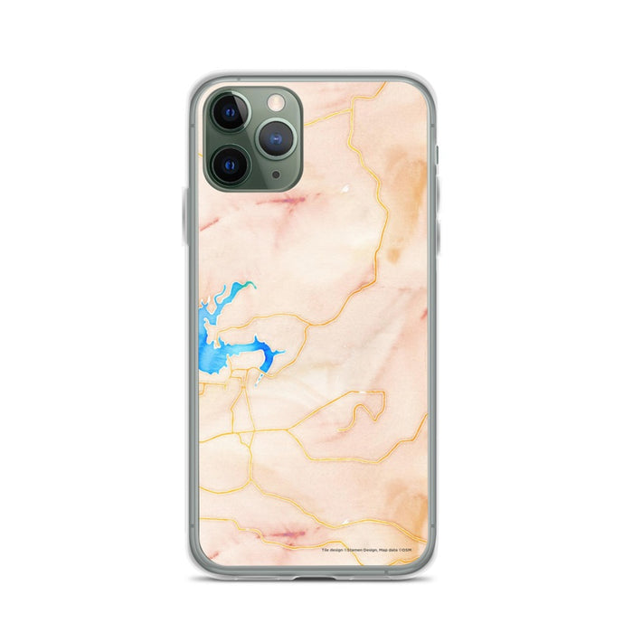 Custom iPhone 11 Pro Tumbling Shoals Arkansas Map Phone Case in Watercolor