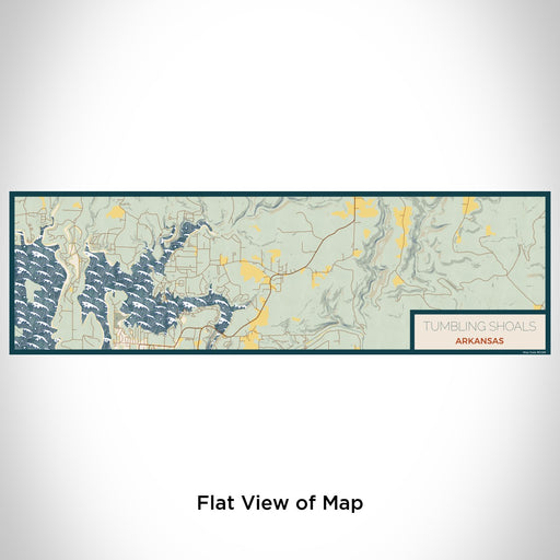 Flat View of Map Custom Tumbling Shoals Arkansas Map Enamel Mug in Woodblock