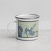 Left View Custom Tumbling Shoals Arkansas Map Enamel Mug in Woodblock