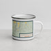 Right View Custom Tumbling Shoals Arkansas Map Enamel Mug in Woodblock