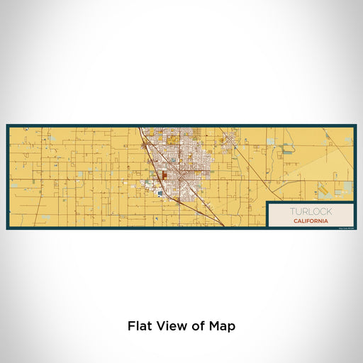 Flat View of Map Custom Turlock California Map Enamel Mug in Woodblock