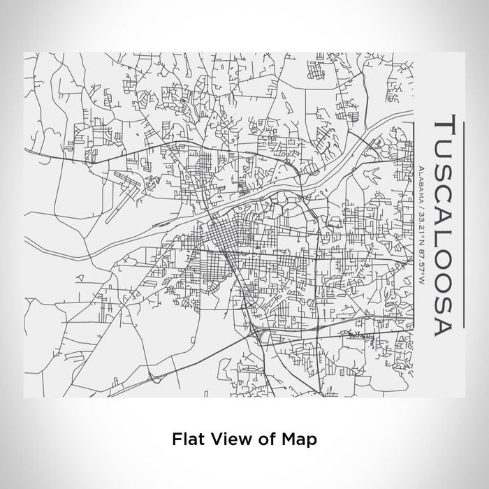 Rendered View of Tuscaloosa Alabama Map Engraving on 20oz Stainless Steel Insulated Bottle with Bamboo Top in White