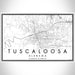 Tuscaloosa Alabama Map Print Landscape Orientation in Classic Style With Shaded Background